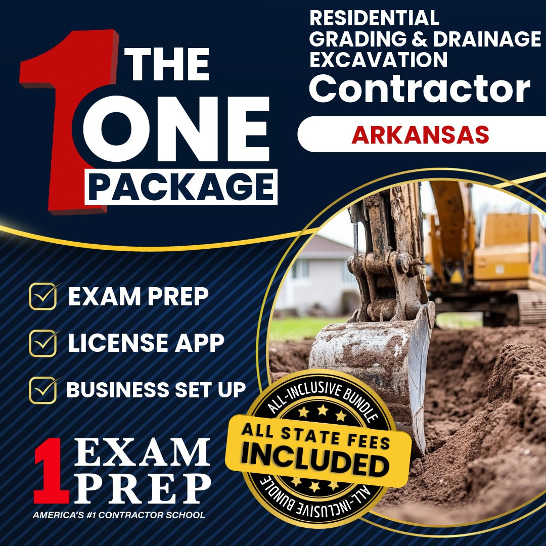 The 1 Package: All-Inclusive Arkansas Residential Grading & Drainage Excavation Contractor Licensing & Business Setup