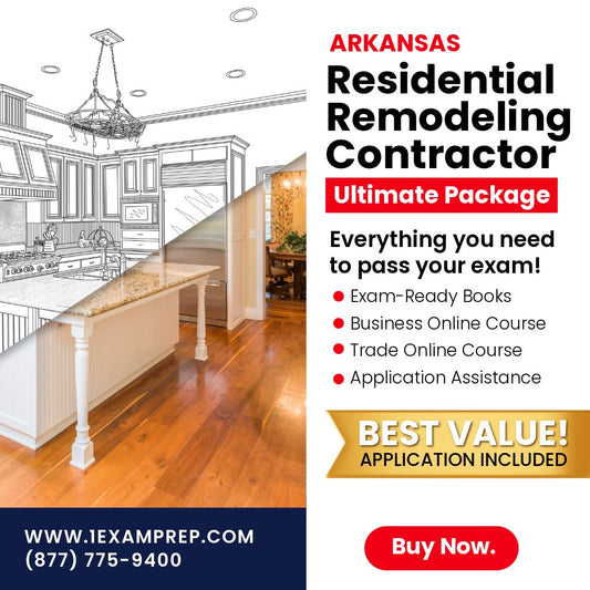 Arkansas Residential Remodeling, Renovations, Restoration, Alterations Contractor Ultimate Exam Prep Rental Package