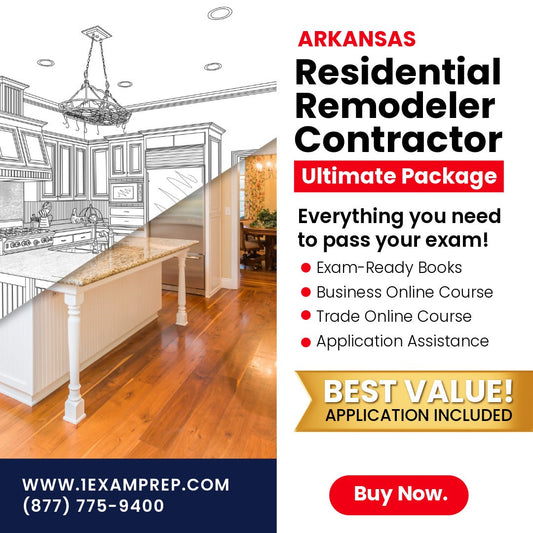 Arkansas Residential Remodeler Contractor Ultimate Exam Prep Rental Package