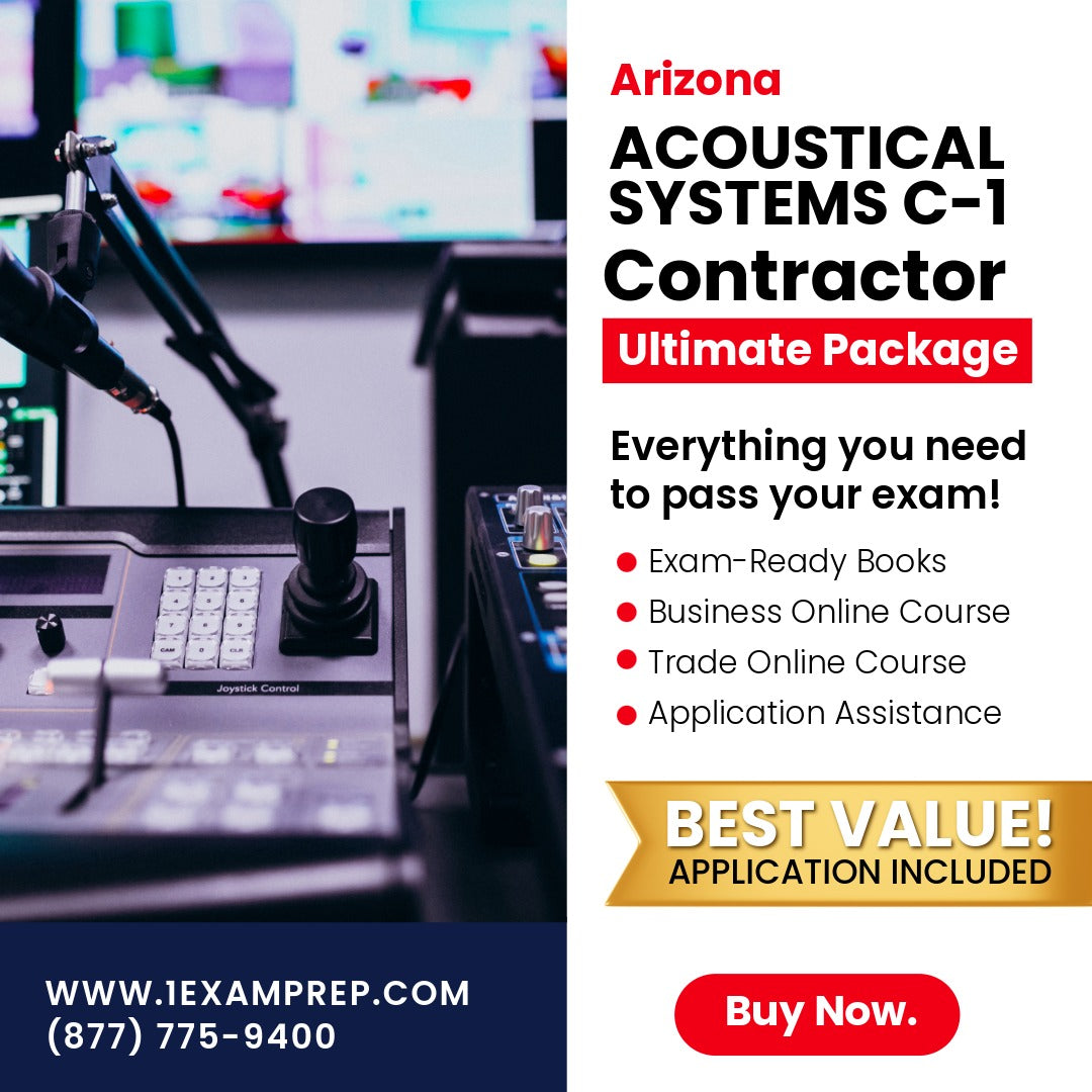 Arizona Acoustical Systems Commercial Contractor (C-1 ) Ultimate Exam Prep Rental Package