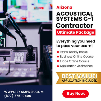 Arizona Acoustical Systems Commercial Contractor (C-1 ) Ultimate Exam Prep Rental Package