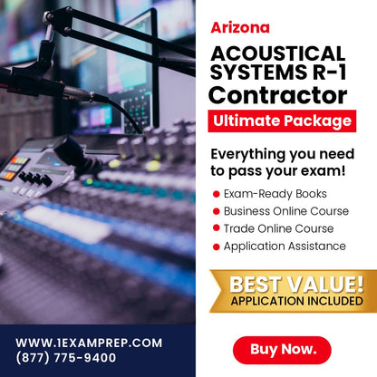 Arizona Acoustical Systems Residential Contractor (R-1) Ultimate Exam Prep Rental Package