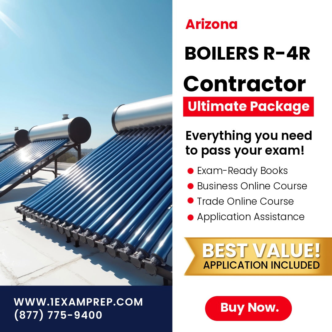 Arizona Boilers Residential Contractor (R-4R) Ultimate Exam Prep Rental Package