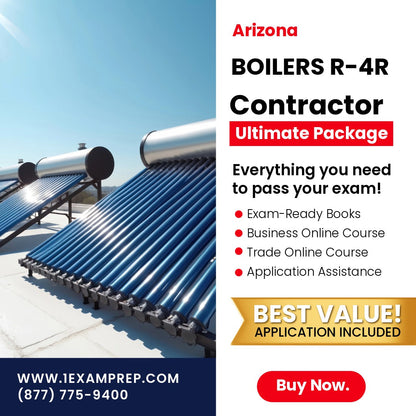 Arizona Boilers Residential Contractor (R-4R) Ultimate Exam Prep Rental Package