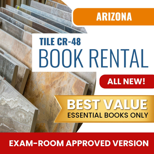 Arizona Ceramic, Plastic and Metal Tile Residential / Commercial Contractor (CR-48) - Books & Course Rental - Exam Room Approved