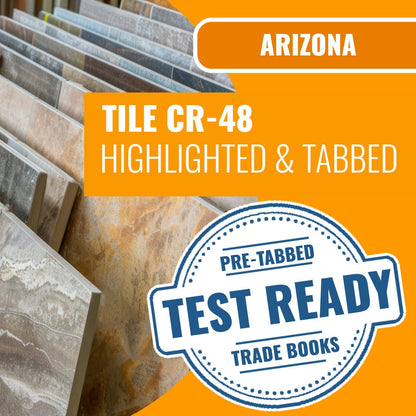 Arizona Ceramic Plastic and Metal Tile Residential Commercial Contractor CR-48 highlighted and tabbed book package