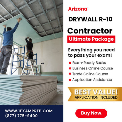 Arizona Drywall Residential Contractor (R-10) Ultimate Exam Prep Rental Package