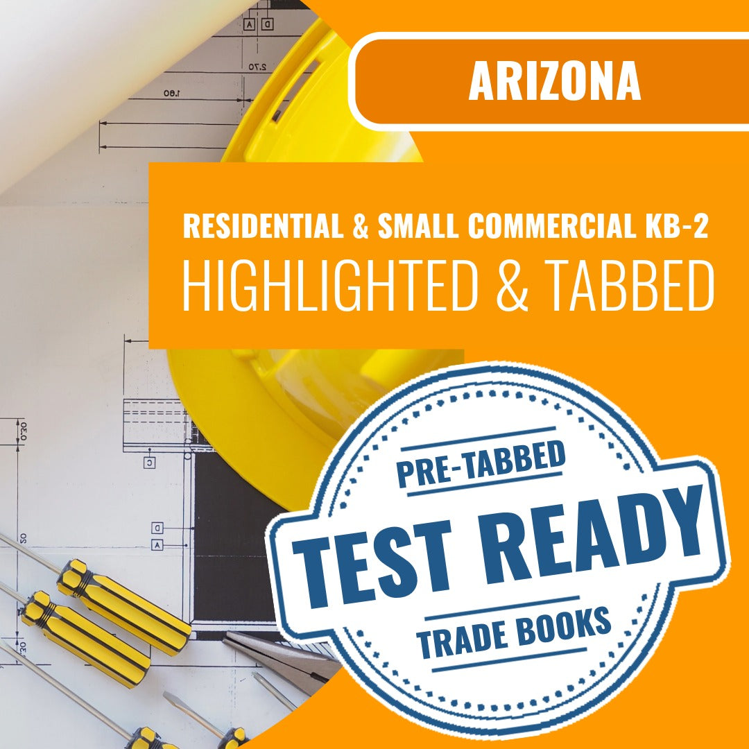 Arizona Dual Residential and Small Commercial Contractor KB-2 highlighted and tabbed book package
