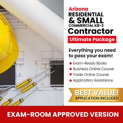 Arizona Dual Residential and Small Commercial Contractor (KB-2) Ultimate Books Exam Room Approved + Course + Application Package