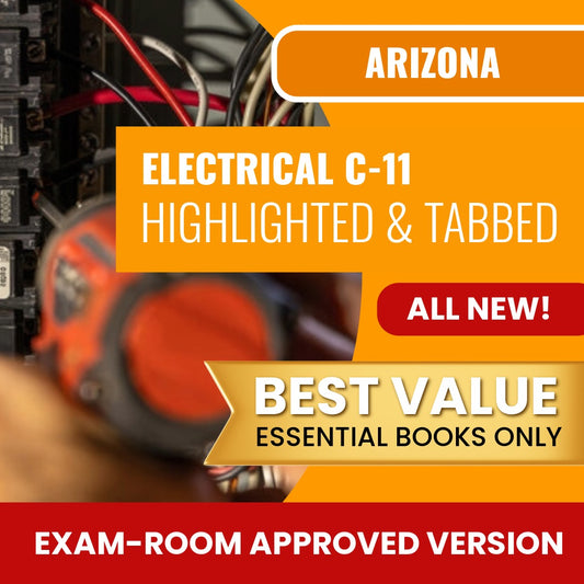 Arizona Electrical Commercial Contractor (C-11) Highlighted & Tabbed Books Allowed into Exam Package