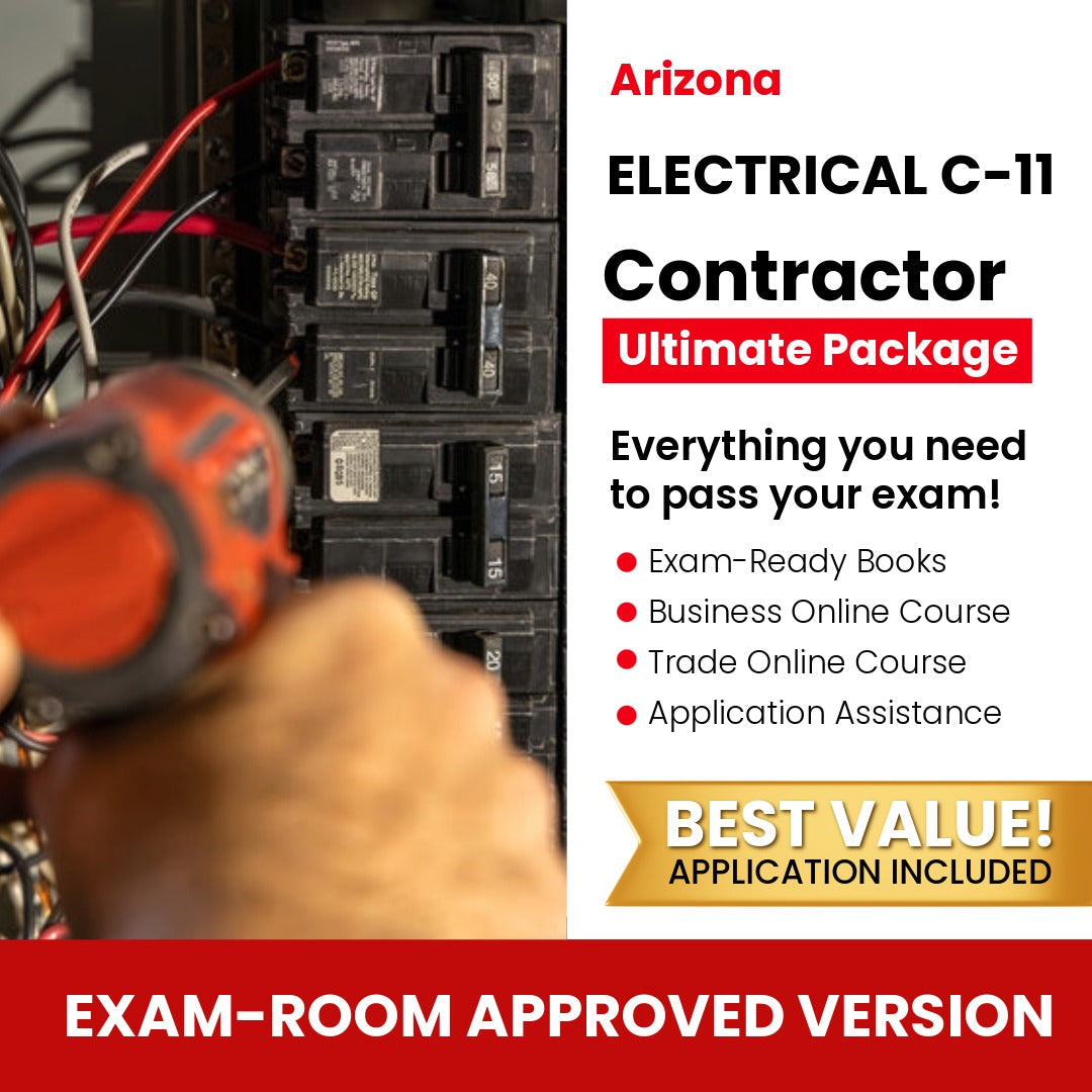 Arizona Electrical Commercial Contractor (C-11) Ultimate Books Exam Room Approved + Course + Application Package