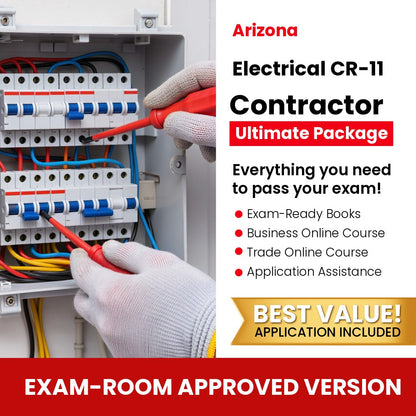Arizona Electrical Residential / Commercial Contractor (CR-11) Ultimate Books Exam Room Approved + Course + Application Package