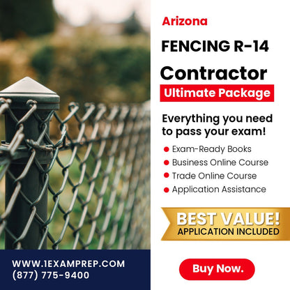 Arizona Fencing Residential Contractor (R-14) Ultimate Exam Prep Rental Package