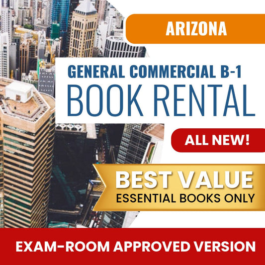 Arizona General Commercial Contractor (B-1) - Books & Course Rental - Exam Room Approved