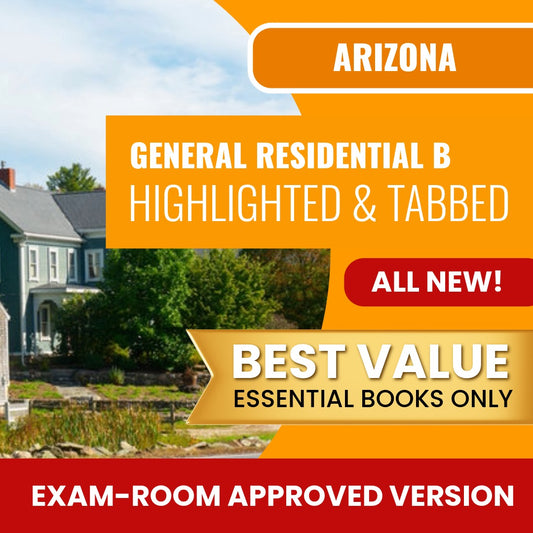 Arizona General Residential Contractor (B) Highlighted & Tabbed Books Allowed into Exam Package