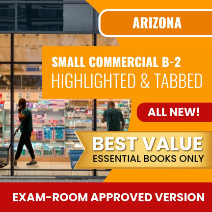 Arizona General Small Commercial Contractor (B-2 ) Highlighted & Tabbed Books Allowed into Exam Package