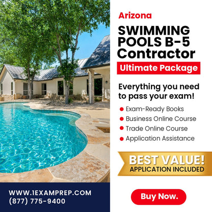Arizona General Swimming Pool Residential Contractor (B-5) Ultimate Exam Prep Rental Package