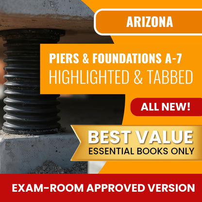 Arizona Piers and Foundations Commercial Contractor (A-7) Highlighted & Tabbed Books Allowed into Exam Package