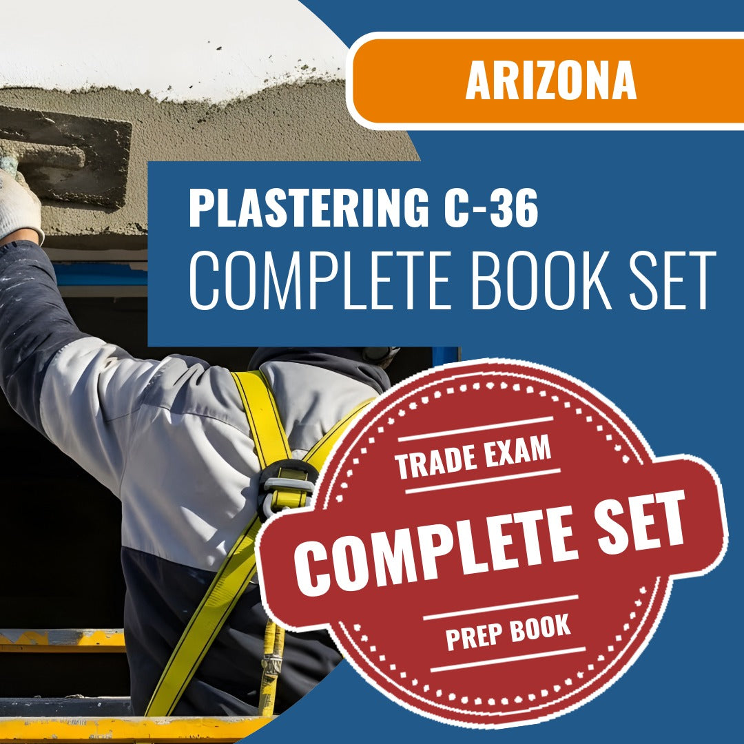 Arizona Plastering Commercial Contractor (C-36) Exam Book Package