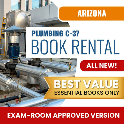 Arizona Plumbing Commercial Contractor (C-37) - Books & Course Rental - Exam Room Approved