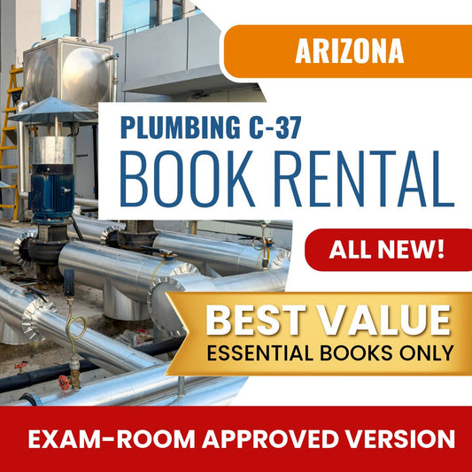 Arizona Plumbing Commercial Contractor (C-37) - Books & Course Rental - Exam Room Approved