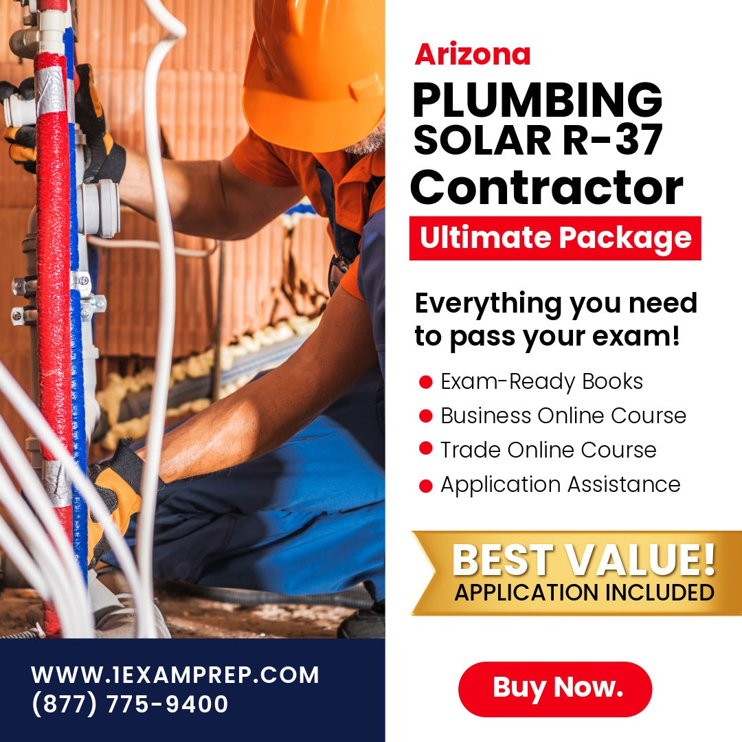 Arizona Plumbing, Including Solar Residential Contractor (R-37) Ultimate Exam Prep Rental