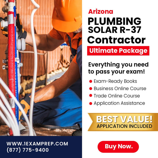 Arizona Plumbing, Including Solar Residential Contractor (R-37) Ultimate Exam Prep Rental