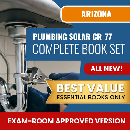 Arizona Plumbing, Including Solar Residential / Commercial Contractor (CR-77) Books Allowed into Exam Package