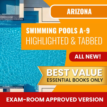 Arizona Swimming Pools Commercial Contractor (A-9) Highlighted & Tabbed Books Allowed into Exam Package