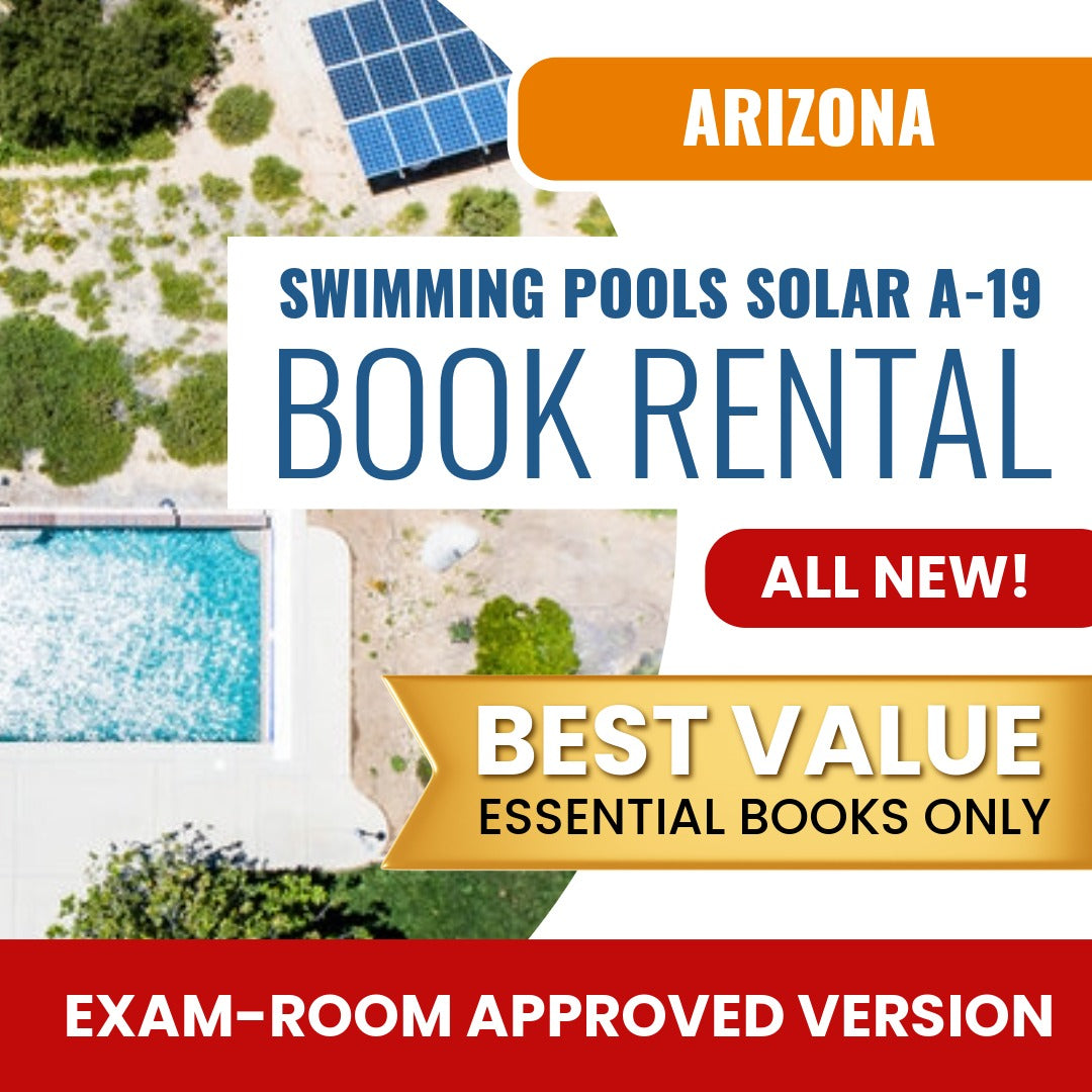 Arizona Swimming Pools, Including Solar Commercial Contractor (A-19) Ultimate Books Exam Room Approved + Course + Application Package