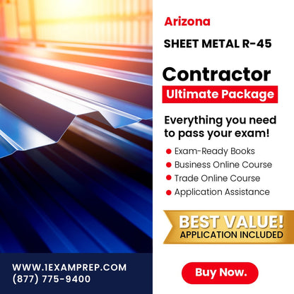 Arizona Sheet Metal Residential Contractor (R-45) Ultimate Exam Prep Rental