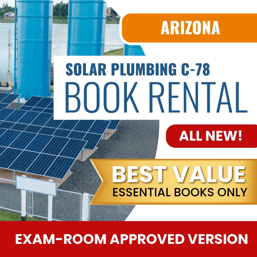 Arizona Solar Plumbing, Liquid System Only Commercial Contractor (C-78) - Books & Course Rental - Exam Room Approved