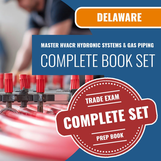 Delaware Master HVACR Restricted Heating Hydronic Systems & Gas Piping Contractor Exam Book Package