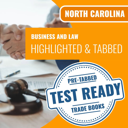 North Carolina Business and Law Contractor Exam Highlighted & Tabbed Book Package