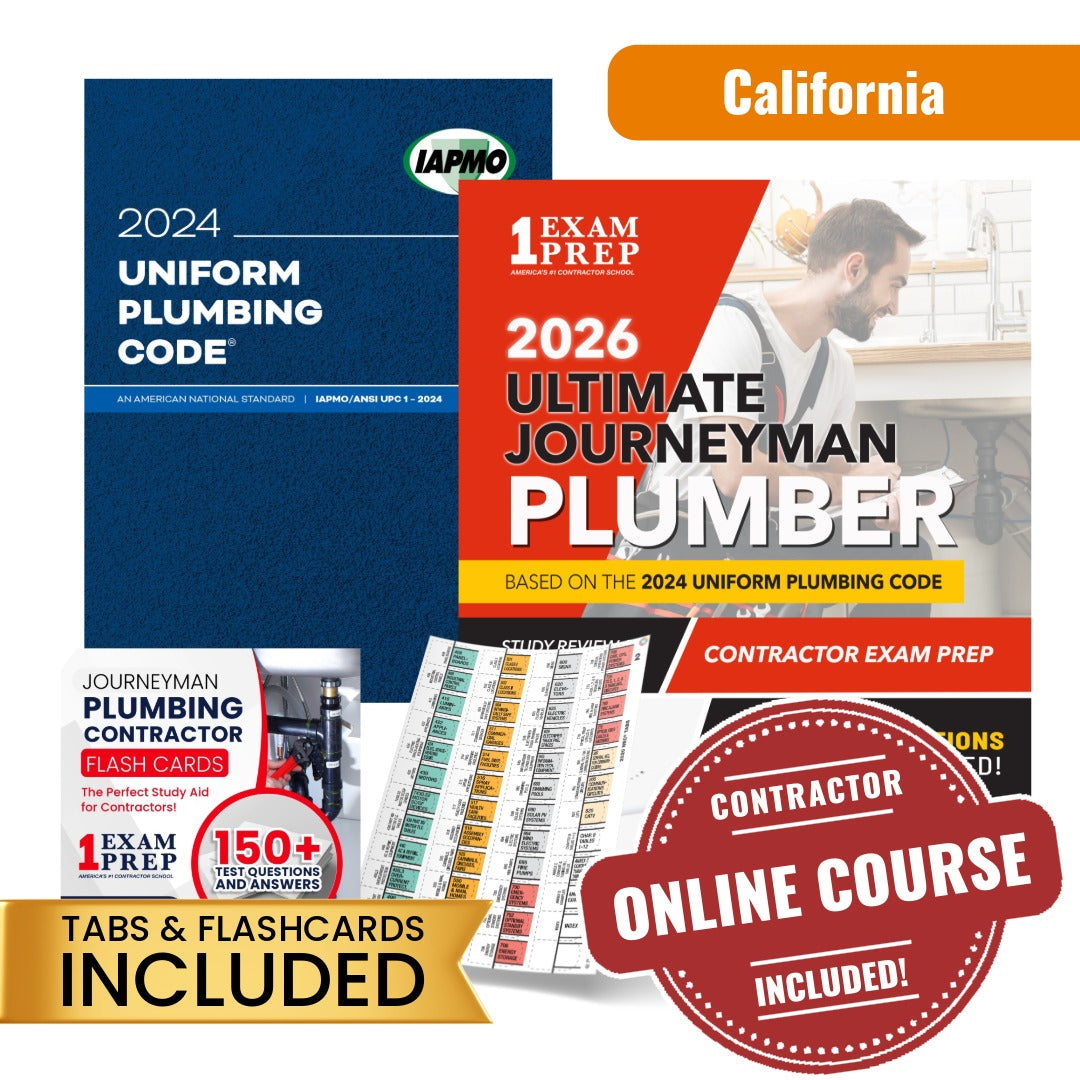 2026 California Journeyman Plumber Exam Complete Books, Tabs & Course Package (Based on 2024 UPC)