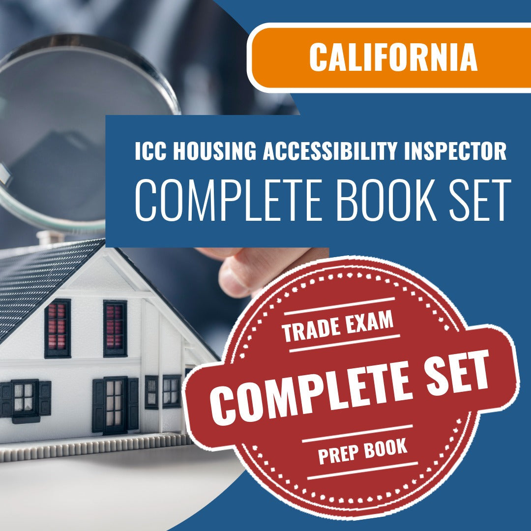 California ICC Housing Accessibility Inspector Plans Examiner CAH Exam Book Package