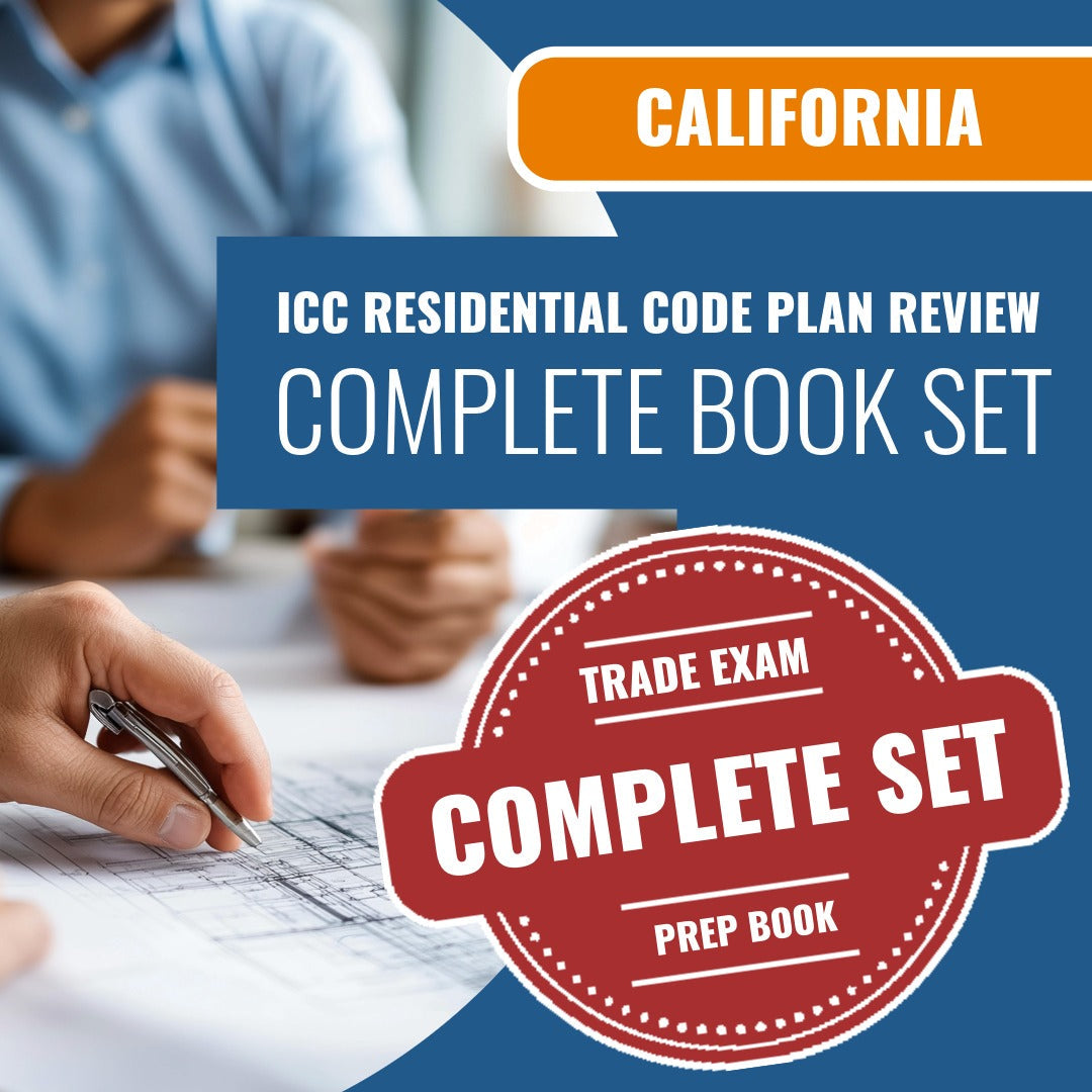 California ICC Residential Code Plan Review CARC - Self Certification Exam Book Package