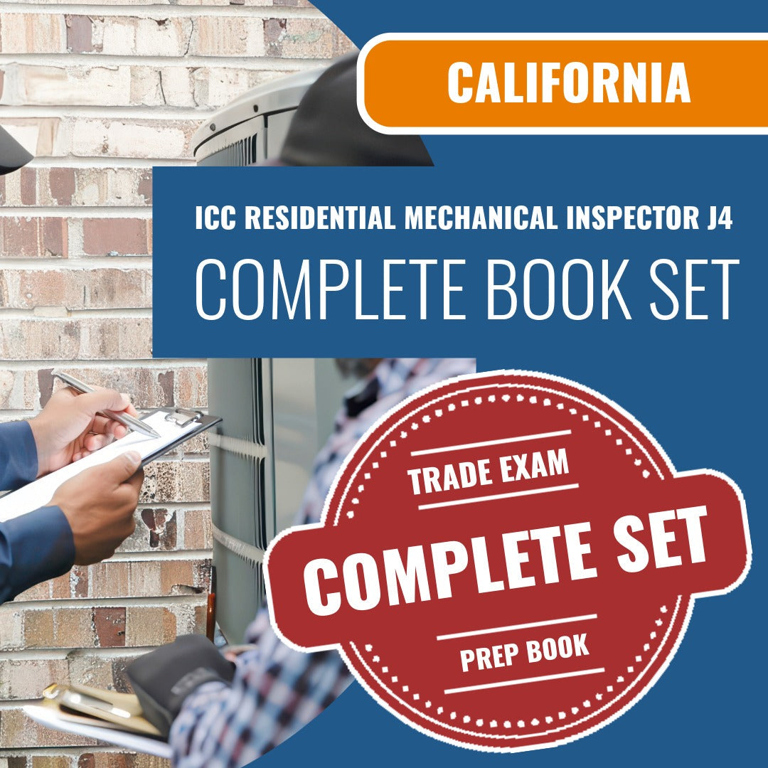California ICC Residential Mechanical Inspector J4 Exam Book Package