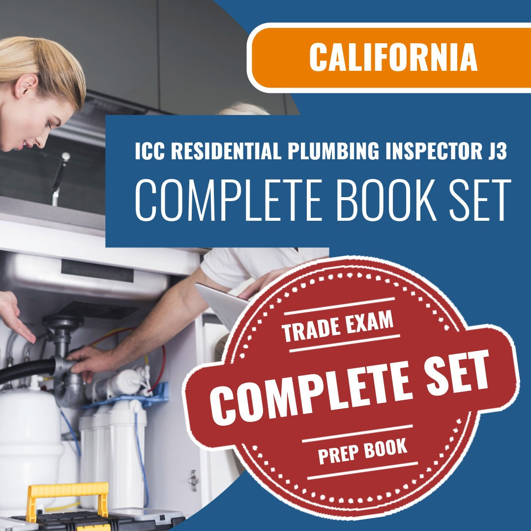 California ICC Residential Plumbing Inspector J3 Exam Book Package