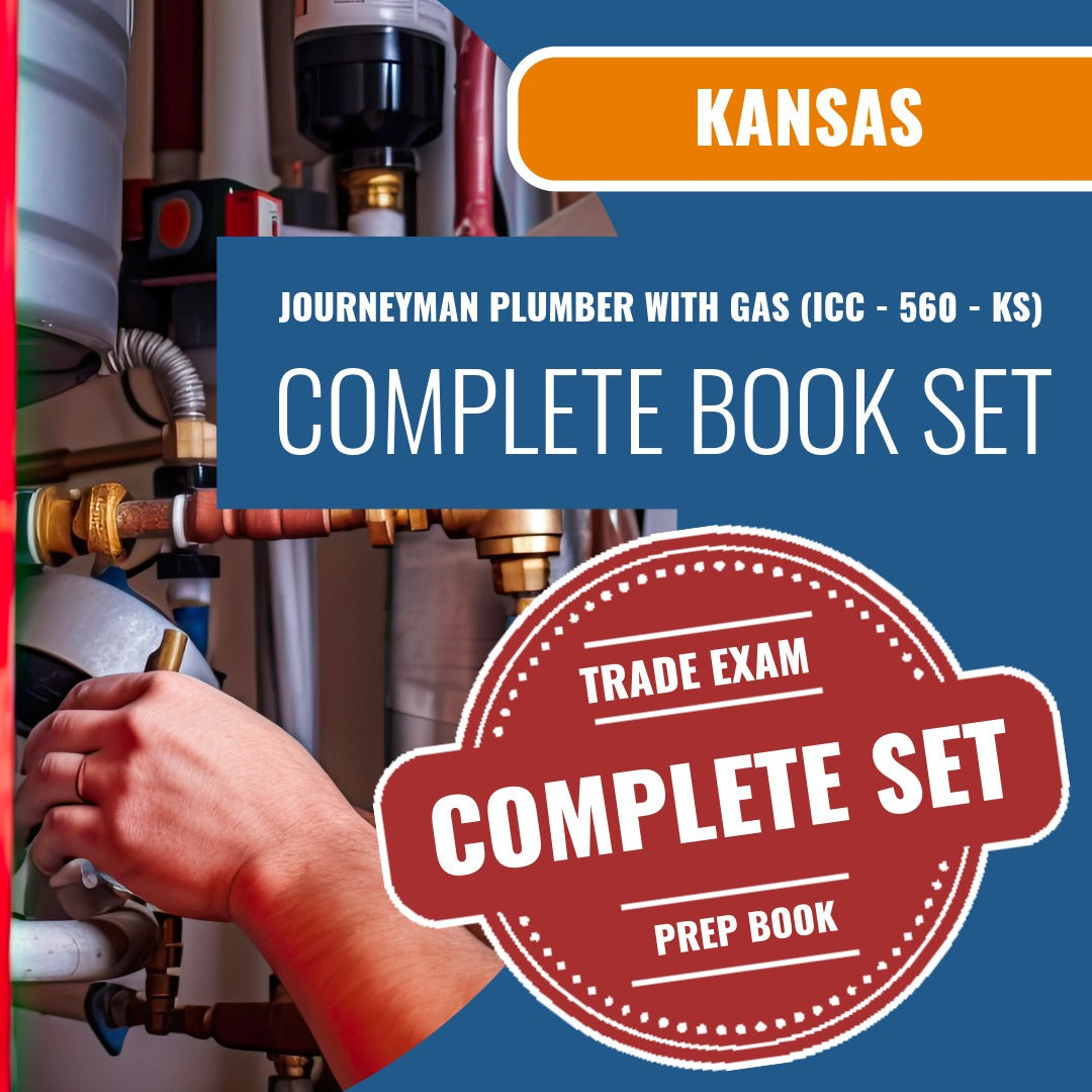 Kansas Journeyman Plumber with Gas (ICC - 560 - KS) Exam Book Package