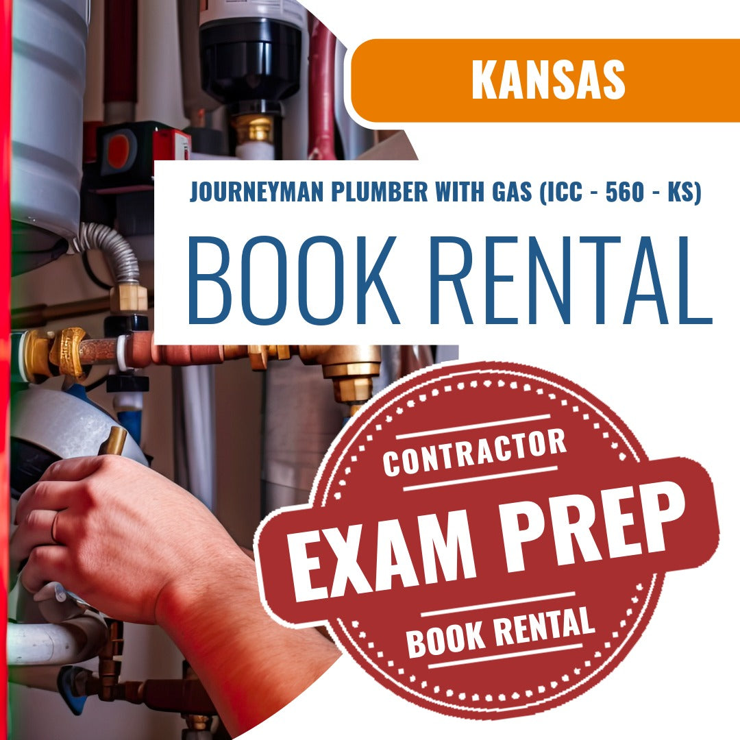 Kansas Journeyman Plumber with Gas (ICC - 560 - KS) - Books & Courses Rental Package