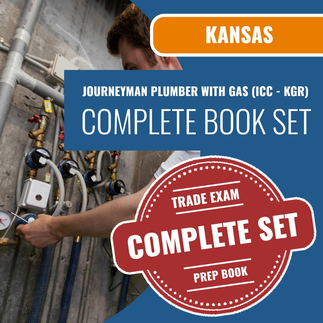Kansas Journeyman Plumber with Gas (ICC - KGR) Exam Book Package