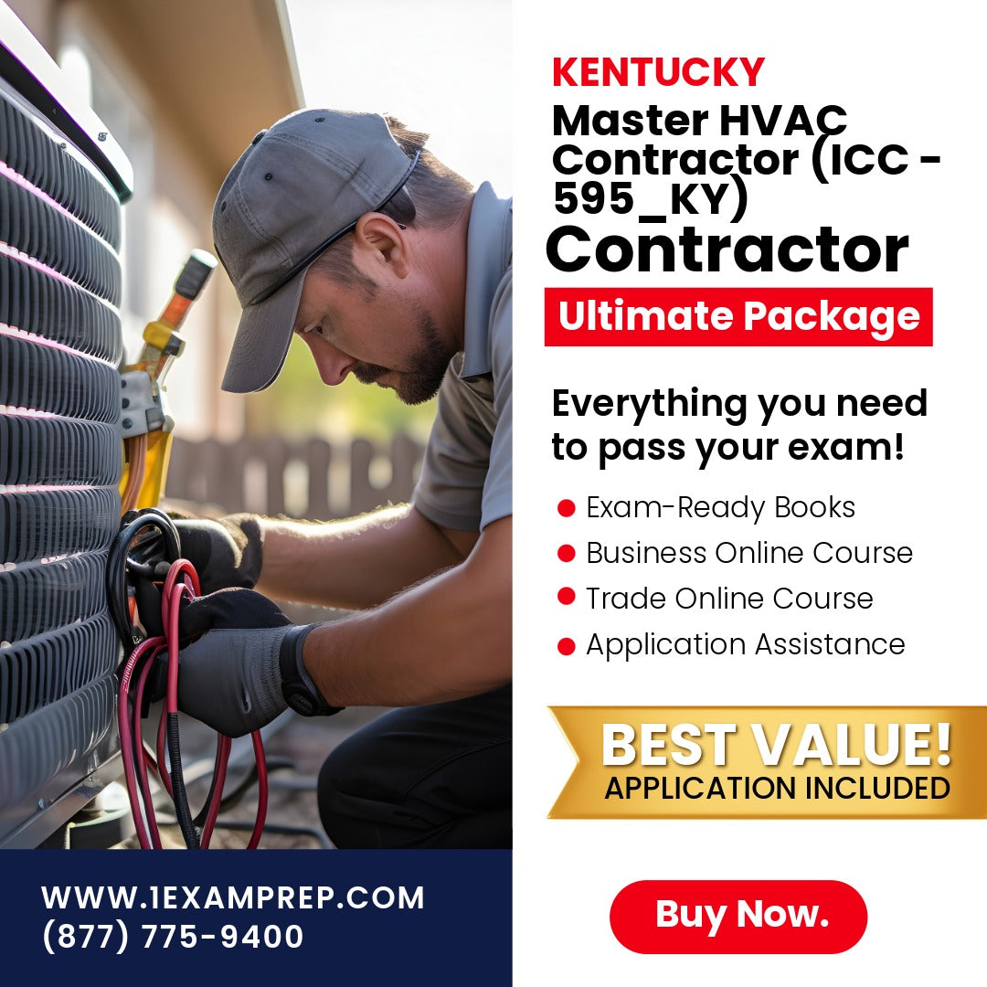 Kentucky Master HVAC Contractor (ICC - 595_KY) Ultimate Exam Prep Rental Package