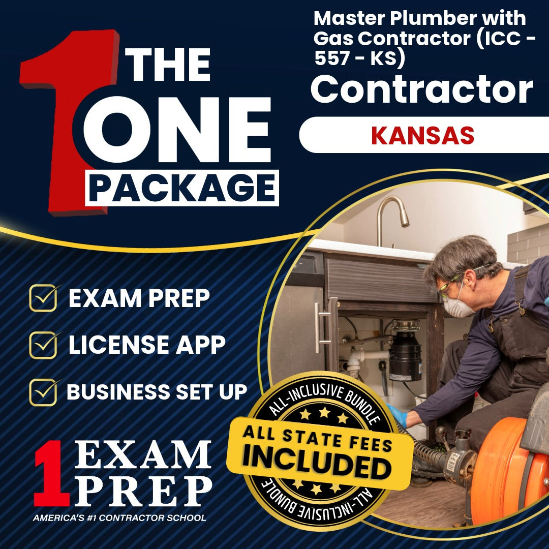 The 1 Package: All-Inclusive Kansas Master Plumber with Gas Contractor (ICC - 557 - KS), Licensing & Business Setup Solution