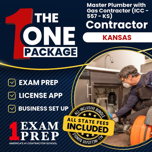The 1 Package: All-Inclusive Kansas Master Plumber with Gas Contractor (ICC - 557 - KS), Licensing & Business Setup Solution