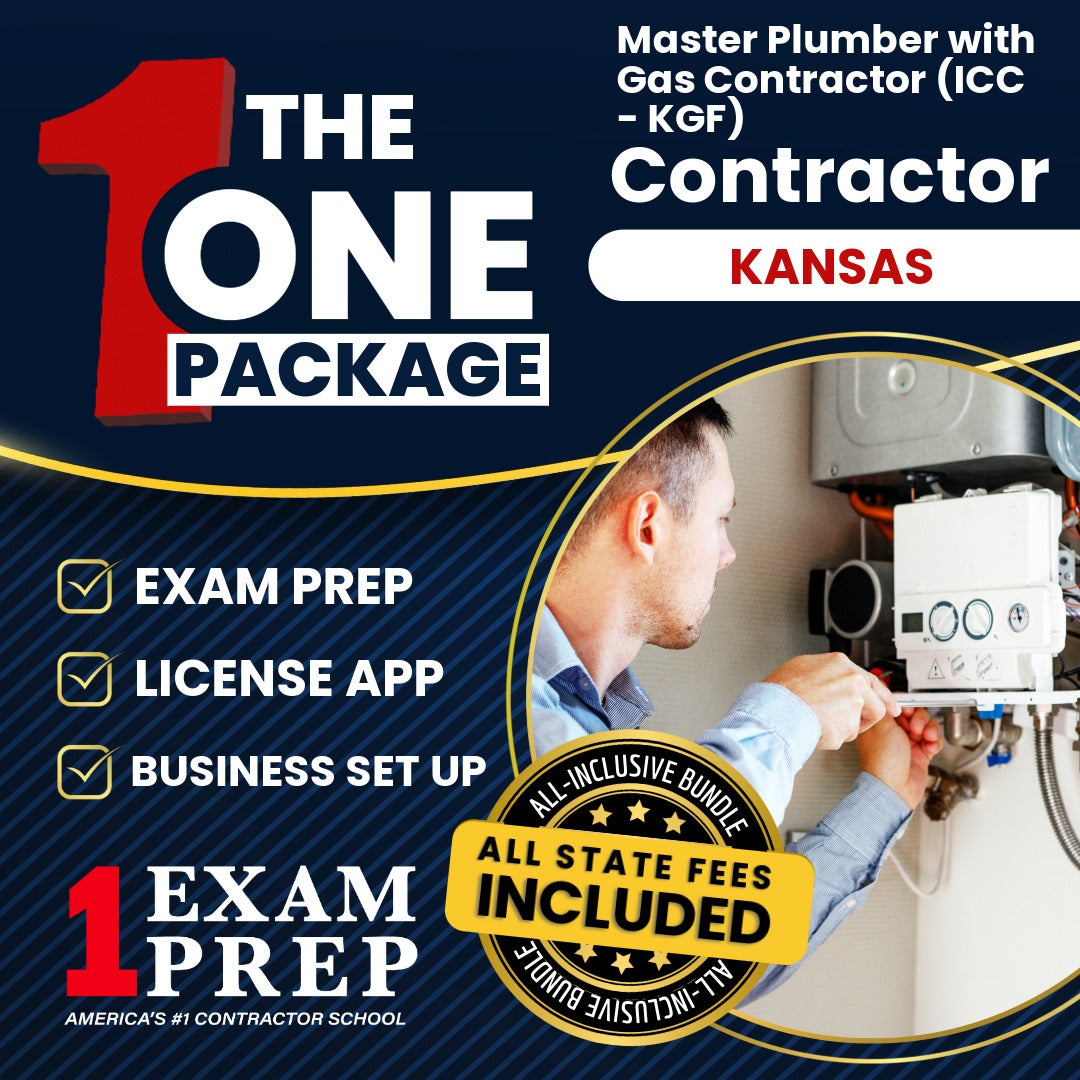The 1 Package: All-Inclusive Kansas Master Plumber with Gas Contractor (ICC - KGF), Licensing & Business Setup Solution