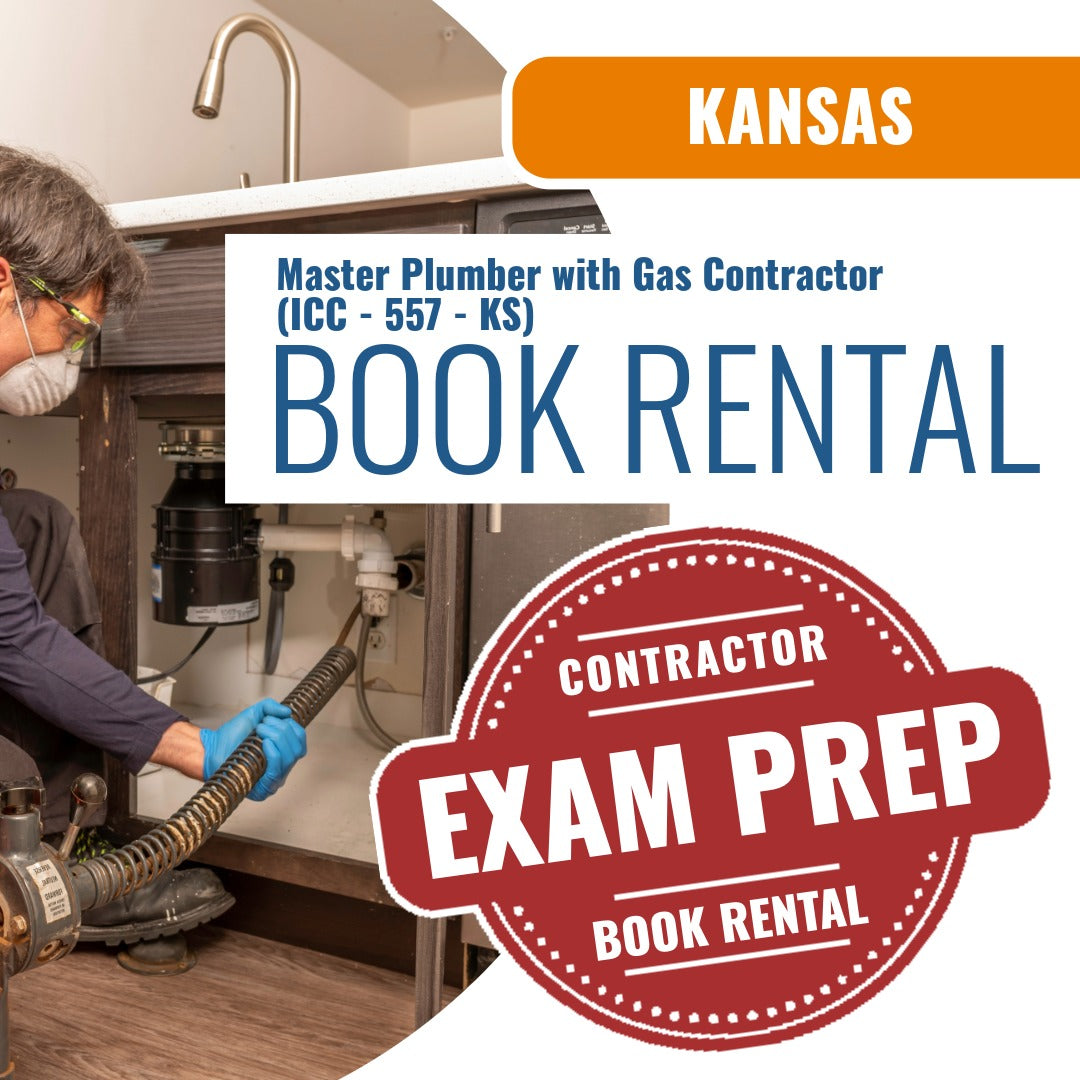 Kansas Master Plumber with Gas Contractor (ICC - 557 - KS) - Books & Courses Rental Package