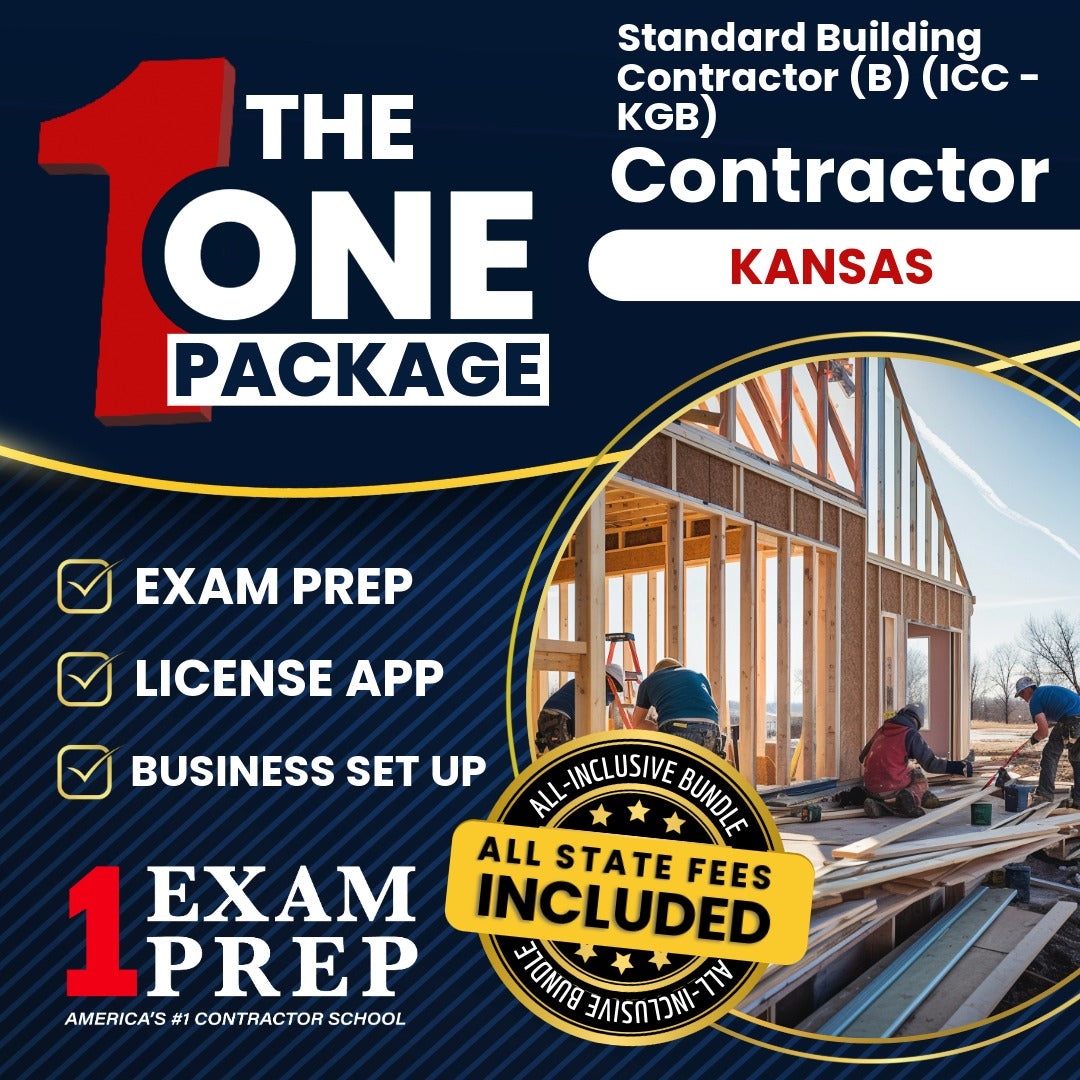 The 1 Package: All-Inclusive Kansas Standard Building Contractor (B) (ICC - KGB), Licensing & Business Setup Solution