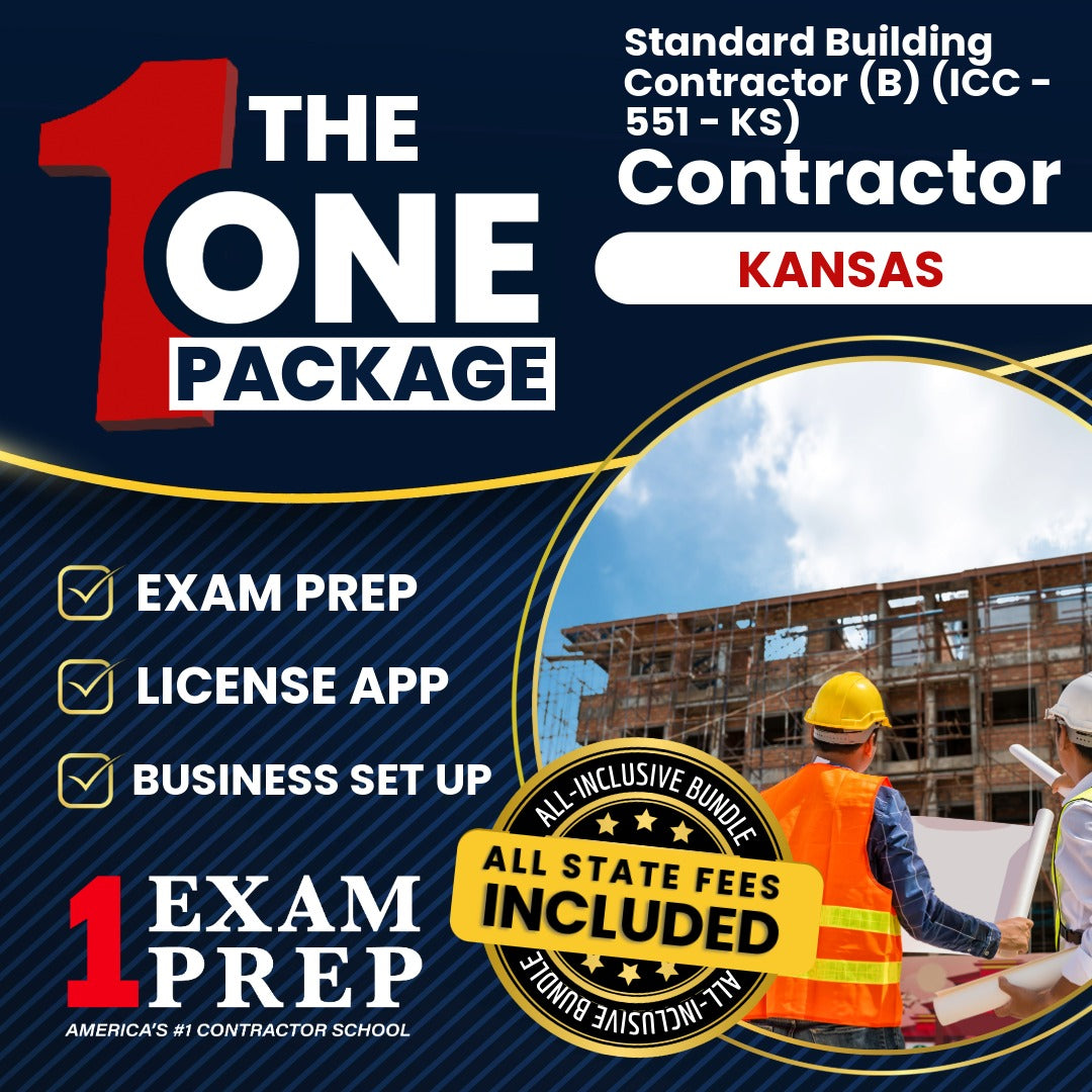 The 1 Package: All-Inclusive Kansas Standard Building Contractor (B) (ICC - 551 - KS), Licensing & Business Setup Solution