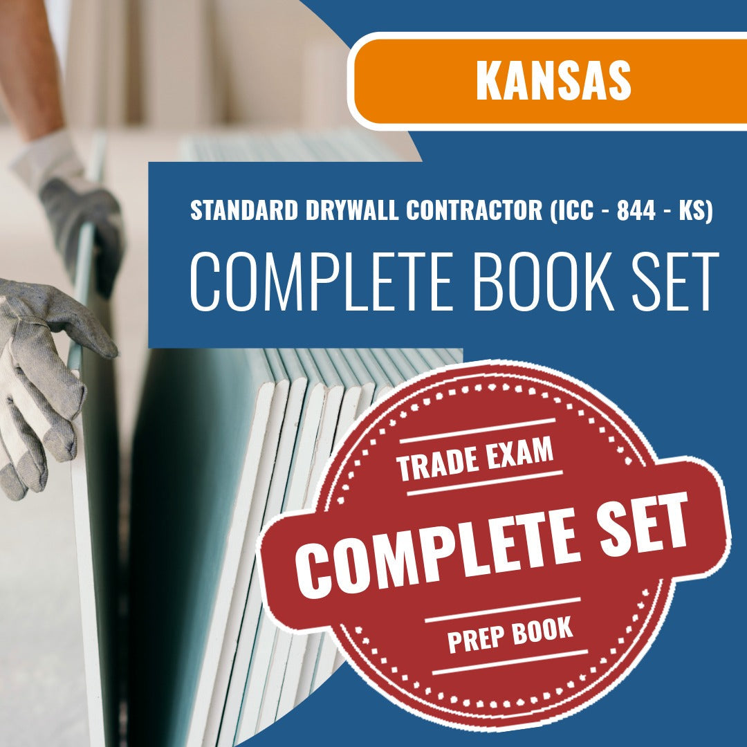 Kansas Standard Drywall Contractor (ICC - 844 - KS) Exam Book Package